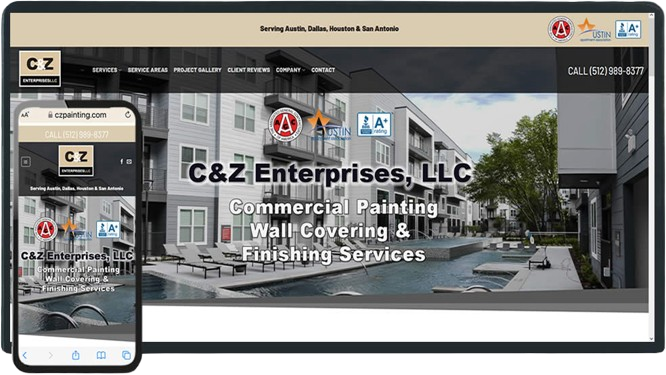 C&Z Enterprises website from the Be Visible portfolio