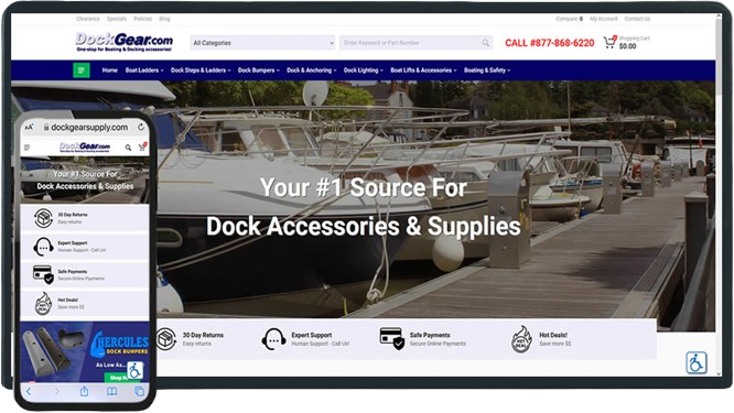DockGear.com website from the Be Visible portfolio