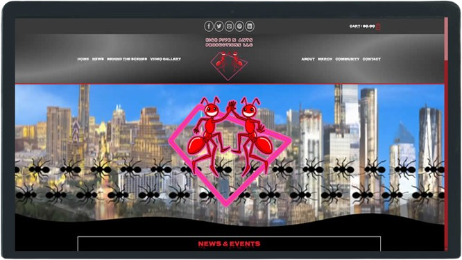 High Five'n Ants Productions website from the Be Visible portfolio