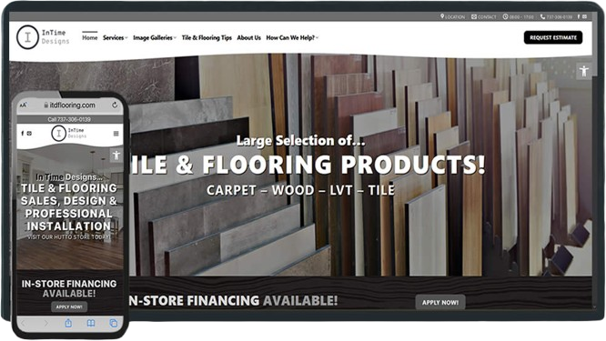 In Time Designs website from the Be Visible portfolio