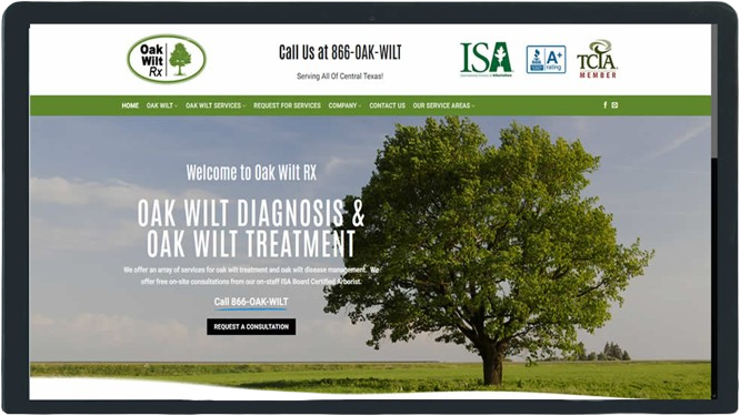 OakWiltRX.com website from the Be Visible portfolio